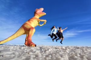 Jovenes viajeras disfrutando del Salar de Uyuni