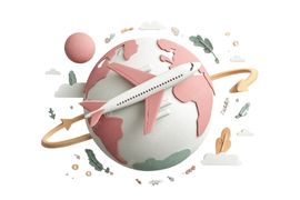 avion alrededor del planeta